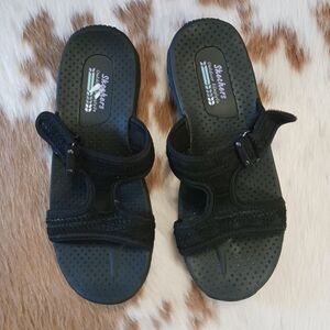 Skechers Reggae Desert Escape Slide Black Sandals for Women's Size 8